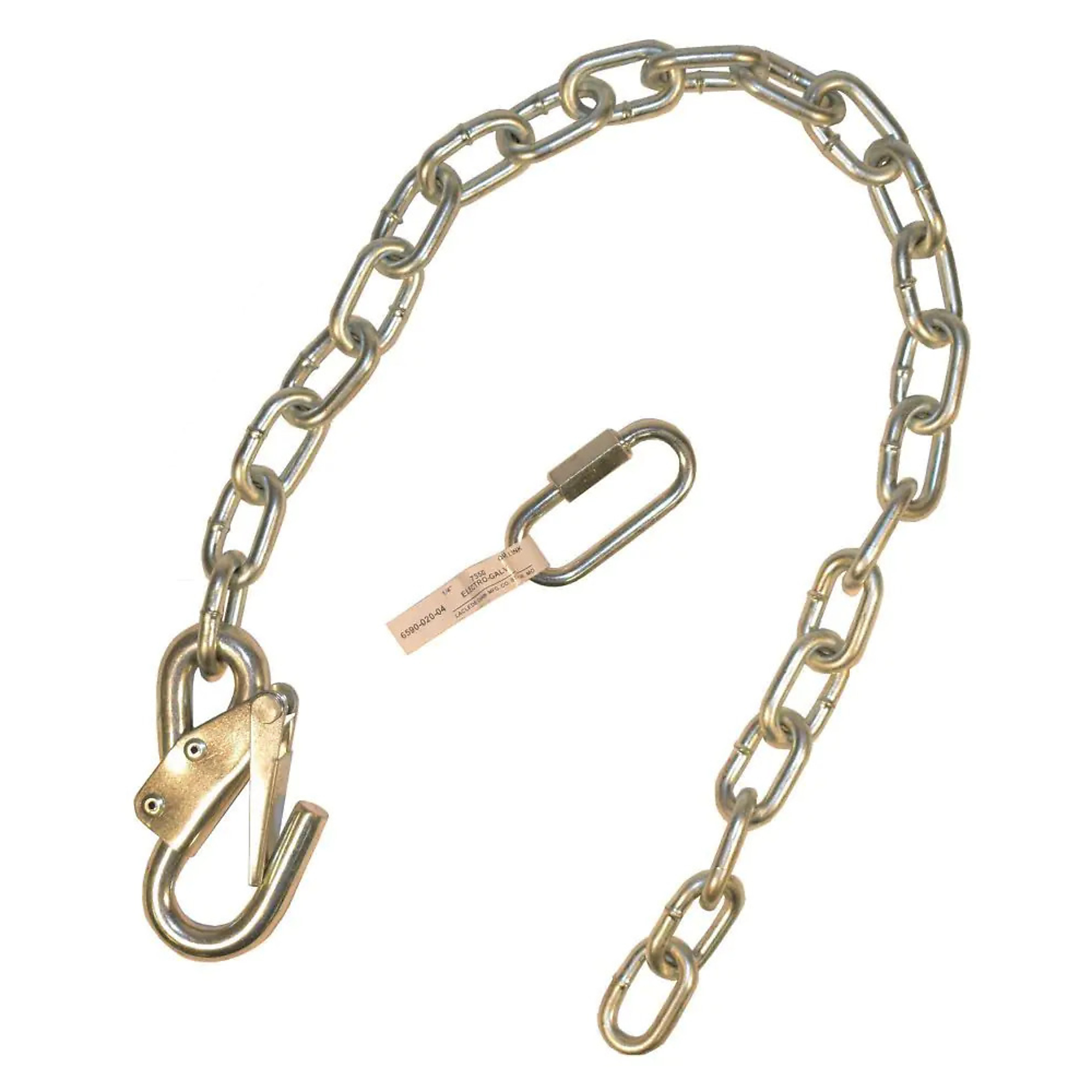 Rigid Hitch Boat Trailer Bow Chain — 24in. Length, 3/16in. Thick, 2,000-Lb. Capacity, Zinc-Plated Steel, Quick Link, Model# BC-500
